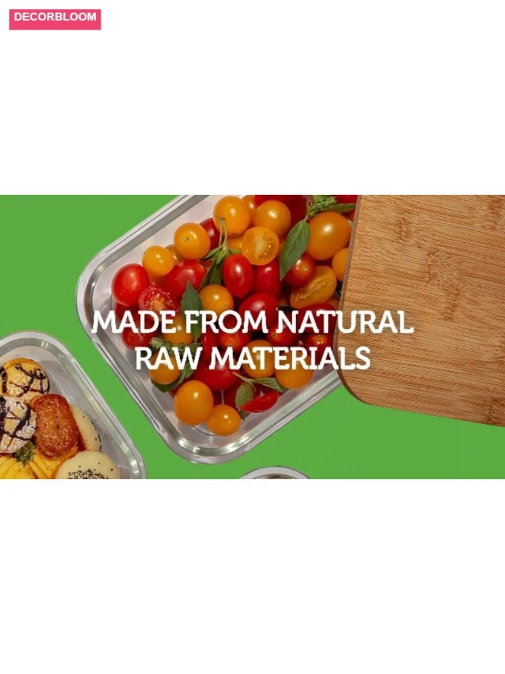Glass Food Storage Containers with Bamboo Lids 4 Pack 36oz Airtight Meal Prep